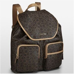 Calvin Klein Hudson Monogram Backpack in brown EUC